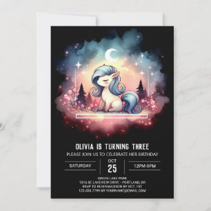 Sweet Modern Horse Birthday Einladung