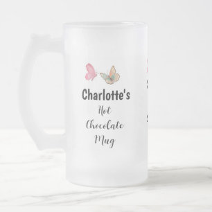 Sweet Modern Individuelle Name Script Hot Chocolat Mattglas Bierglas