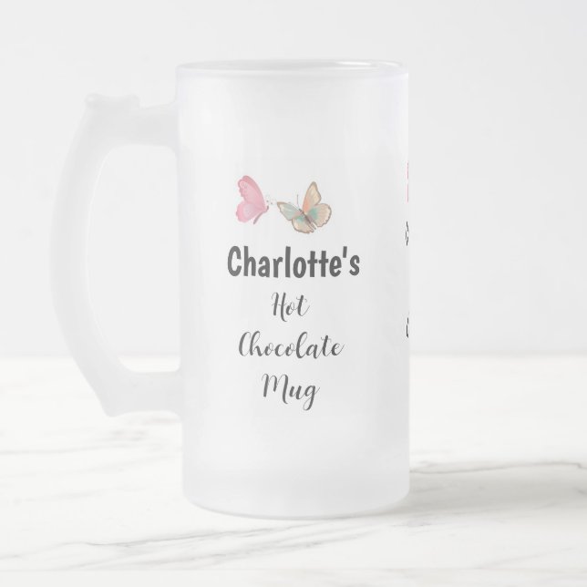 Sweet Modern Individuelle Name Script Hot Chocolat Mattglas Bierglas (Links)