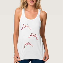 Sweet Modern Retro Valentine's Day RED Bows Tank Top