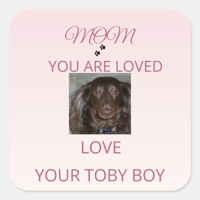 Sweet Moments With Your Fur-Kid Quadratischer Aufkleber (Vorderseite)