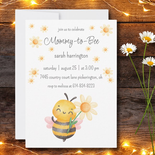Sweet Mommy-to-Bee Daisy Baby Shower Einladung (Von Creator hochgeladen)