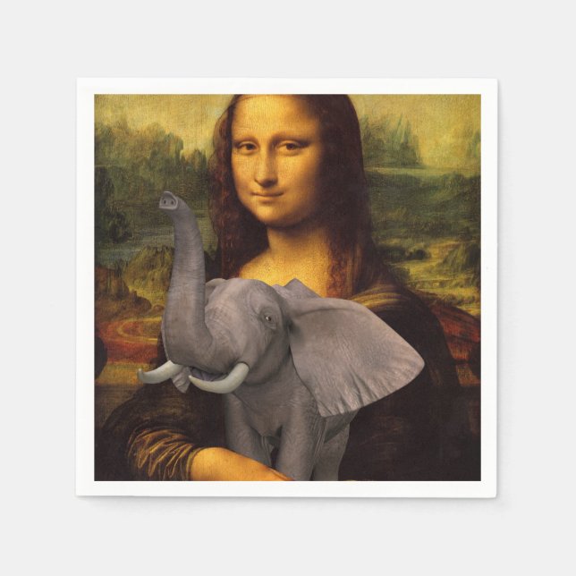 Sweet Mona Lisa Lieben Elephant Serviette (Vorderseite)