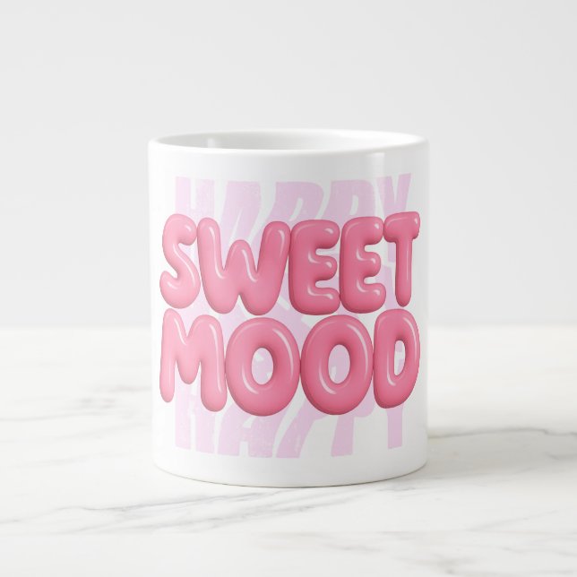 Sweet Mood Pink Bubble Letting Niedliche Ästhetik Jumbo-Tasse (Vorderseite)
