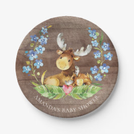 Sweet Moose Baby Shower 7" Platten Pappteller