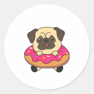 Sweet Mops Funny Animes in Donut Pink Runder Aufkleber