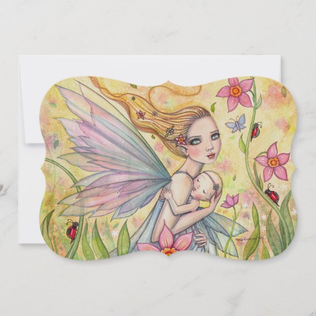 Sweet Mother and Baby Fairy Baby Shows lädt ein Einladung (Vorderseite)