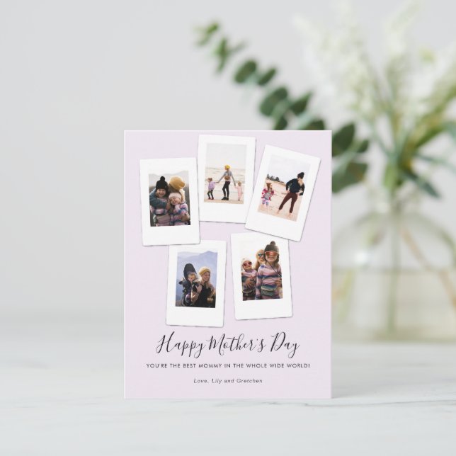 Sweet Mother Child Foto Collage Mutter Day Card Einladung (Stehend Vorderseite)