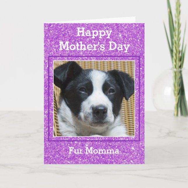 Sweet Mother Day Girly Glitzer Custom Pet Foto Karte (Vorderseite)