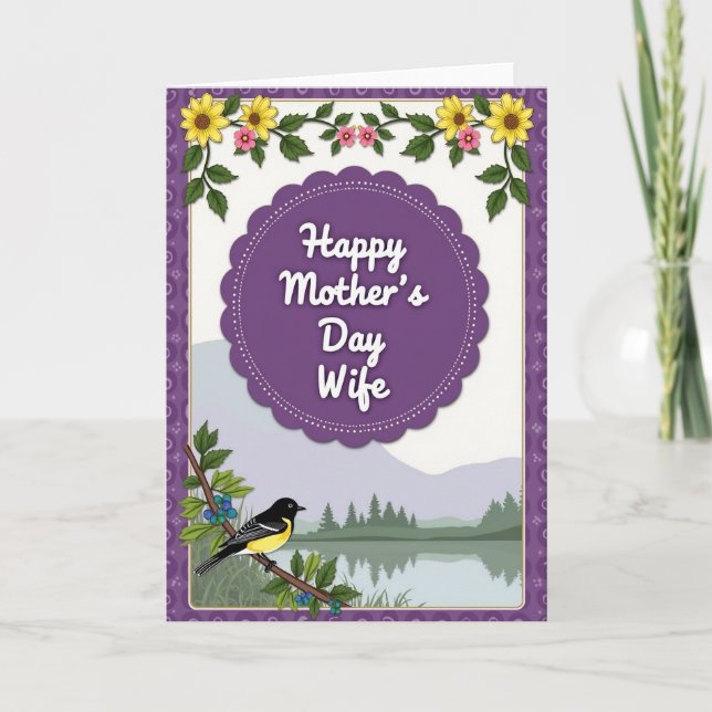 Sweet Mothers Day Lake Bird Card Karte (Vorderseite)