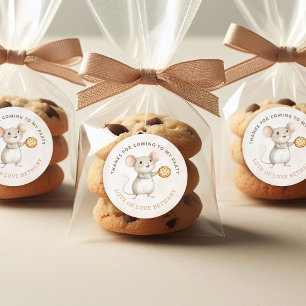 Sweet Mouse and Cookies Geburtstagsparty Vielen Da Runder Aufkleber