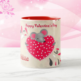 Sweet Mouse Happy Valentines Day Cup Custom Zweifarbige Tasse