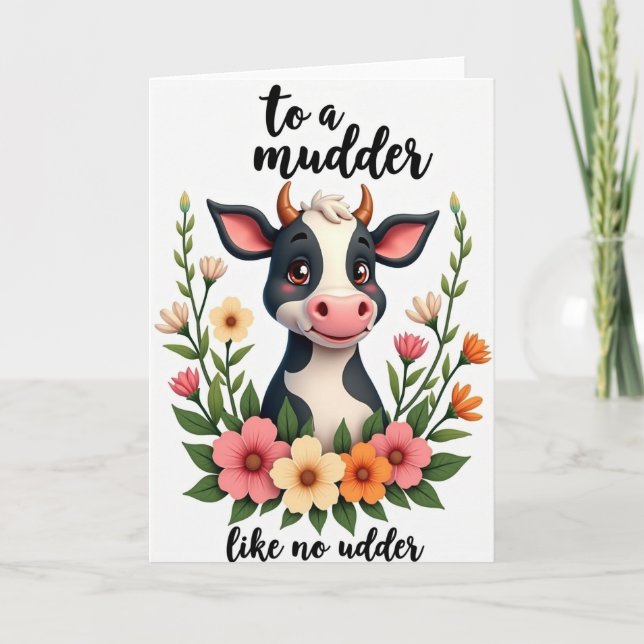 Sweet Mudder Like No Udder Card Karte (Vorderseite)