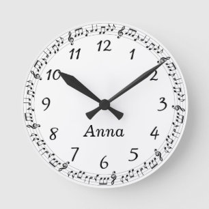 Sweet Musical With Your Name Round Clock Runde Wanduhr