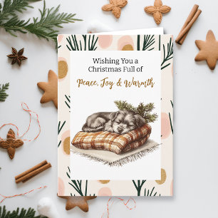 Sweet Napping Puppy   Personalisierte Weihnachten Karte