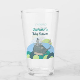 Sweet Nautical Whale Octopus Blue Baby Dusche Glas