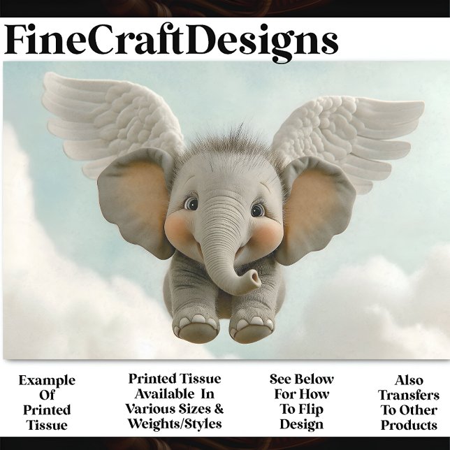 Sweet Niedlich Baby Elephant mit Wings AV4 Decoupa Seidenpapier (Von Creator hochgeladen)