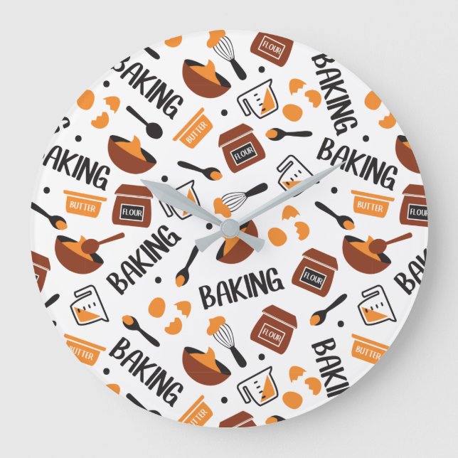 Sweet Niedlich Baking Art Muster I Große Wanduhr (Vorderseite)