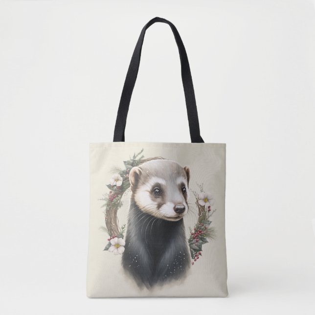 Sweet Niedlich Festive Ferret Tote Bag (Vorderseite)