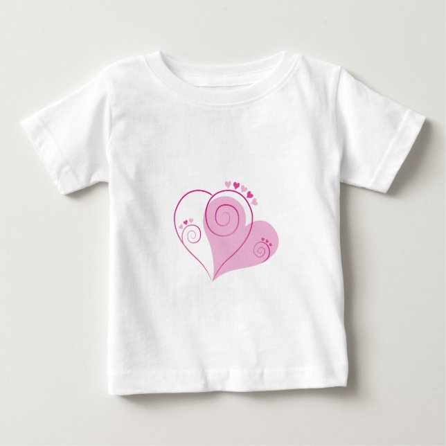Sweet Niedlich Happy Valentine Liebe Herz weich ro Baby T-shirt (Vorderseite)