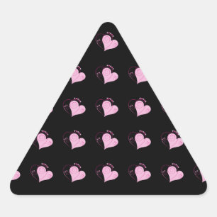 Sweet Niedlich Happy Valentine Liebe Herz weich ro Dreieckiger Aufkleber