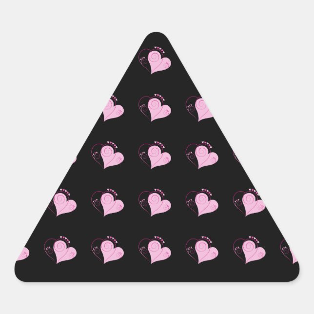 Sweet Niedlich Happy Valentine Liebe Herz weich ro Dreieckiger Aufkleber (Vorderseite)