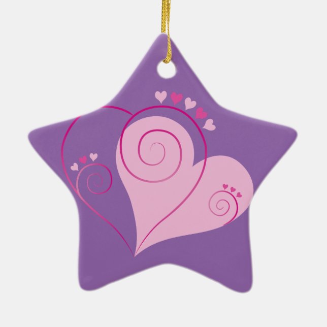 Sweet Niedlich Happy Valentine Liebe Herz weich ro Keramik Ornament (Hinten)