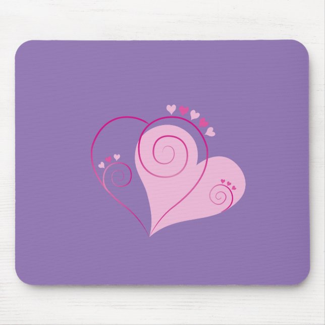 Sweet Niedlich Happy Valentine Liebe Herz weich ro Mousepad (Vorne)
