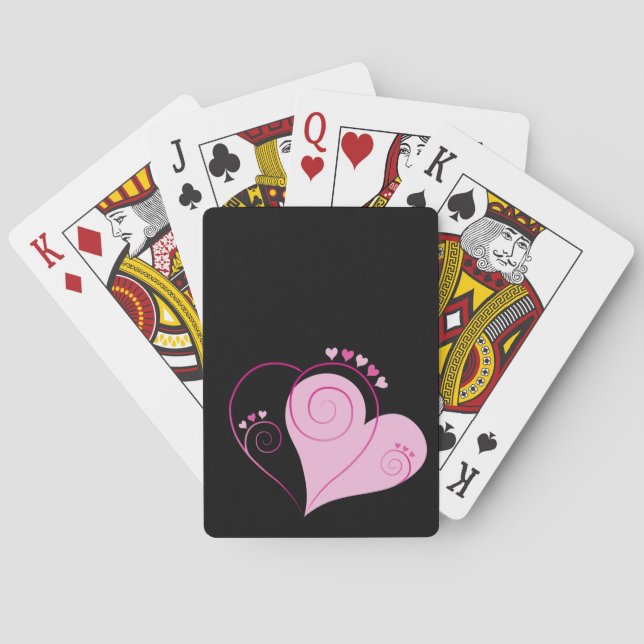 Sweet Niedlich Happy Valentine Liebe Herz weich ro Spielkarten (Rückseite)