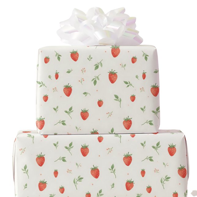 Sweet Niedlich Strawberry Gemustert Geschenkpapier (Von Creator hochgeladen)