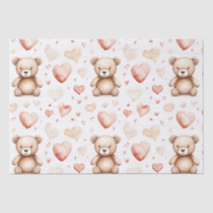 Sweet Niedlich Teddy Bear Heart Baby Shower Seidenpapier