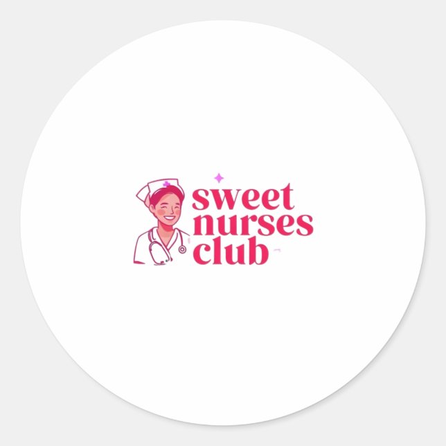 Sweet Nurses Club Runder Aufkleber (Vorderseite)