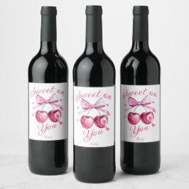 Sweet o You Customizable Valentine's Day Weinetikett
