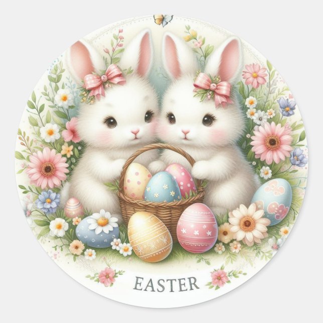 Sweet Oaster Bunnies Runder Aufkleber (Vorderseite)