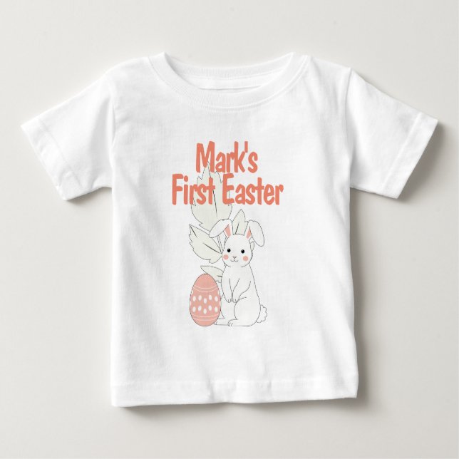 Sweet Oaster Personalisiert Erste Ostersonne Kinde Baby T-shirt (Vorderseite)