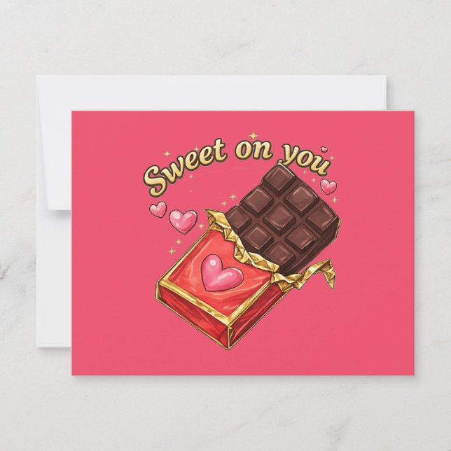 Sweet on You Chocolate Valentine design Einladung (Vorderseite)
