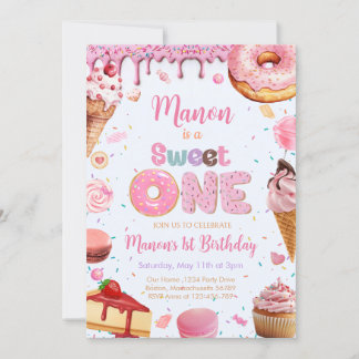 Sweet One 1. Geburtstags Party Girl Einladung