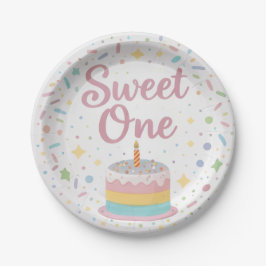 Sweet One 1st Birthday Paper Plate Pappteller