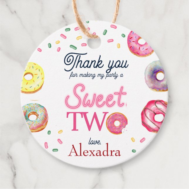 Sweet One 2. Geburtstag Geschenkanhänger (Vorderseite)