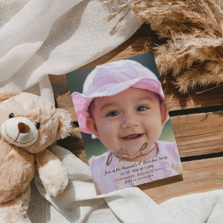 Sweet One – Baby Girl’s 1st Birthday Party Einladung