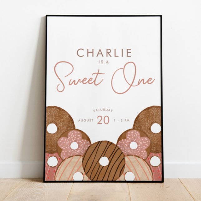 Sweet One Birthday Donut Girl's Party Poster (Von Creator hochgeladen)