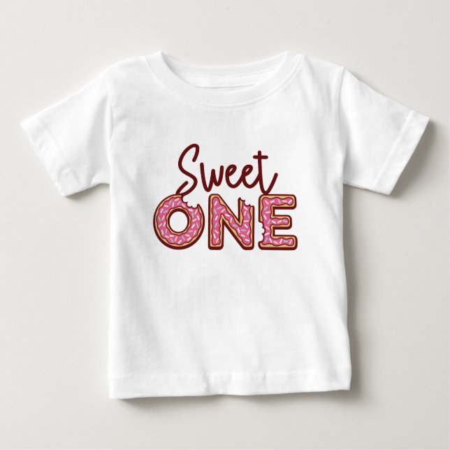 Sweet One Birthday Donut Thema T - Shirt (Vorderseite)