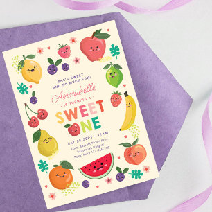 Sweet One Birthday einladen, Girls 1st Party Einla Einladung