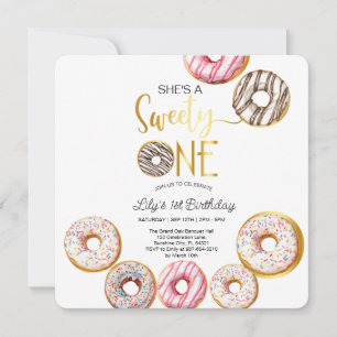 Sweet One Birthday Einladung, 1. Geburtstagsmädche Dankeskarte