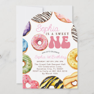 Sweet One Birthday Einladung, 1. Geburtstagsmädche Einladung