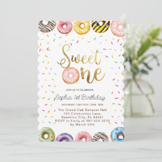 Sweet One Birthday Einladung, 1. Geburtstagsmädche Einladung