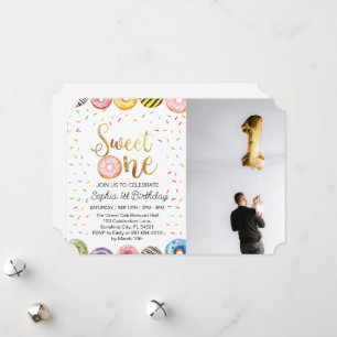 Sweet One Birthday Einladung, Donut 1. Feiertagskarte