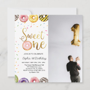 Sweet One Birthday Einladung, Donut 1. Feiertagskarte