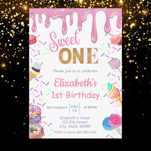 Sweet One Birthday Einladung für Mädchen