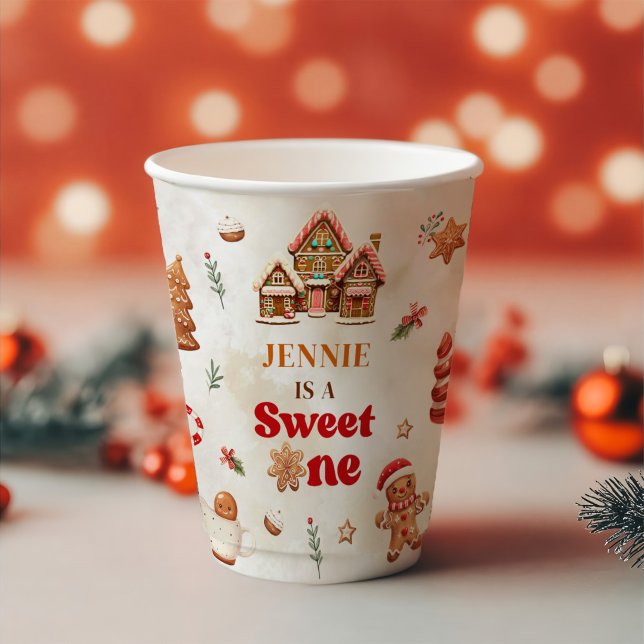 Sweet One Christmas Gingerbread House 1. Geburtsta Pappbecher (Von Creator hochgeladen)